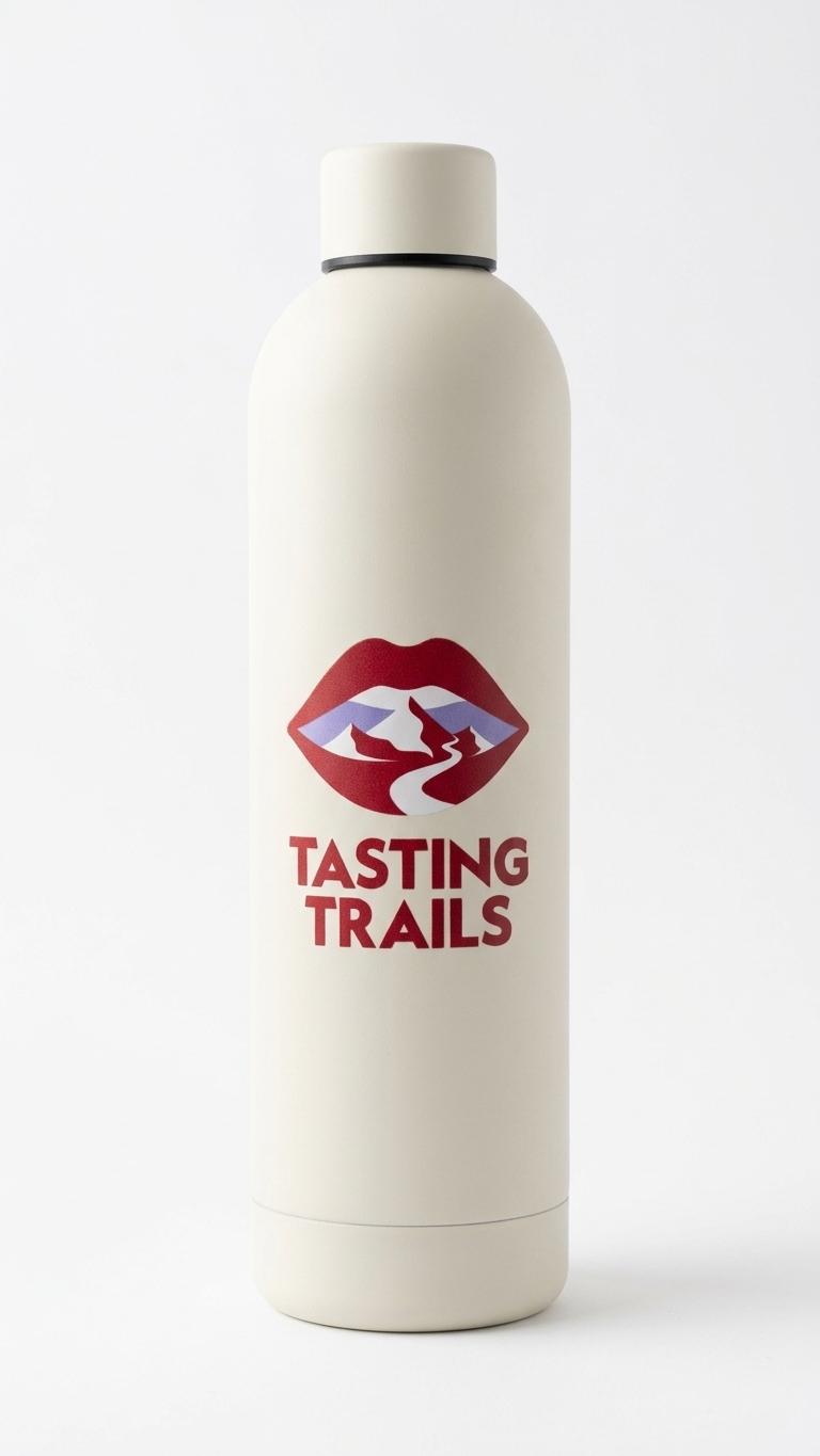 Tasting Trails stainless steel water bottle 'Tasty' 750mls