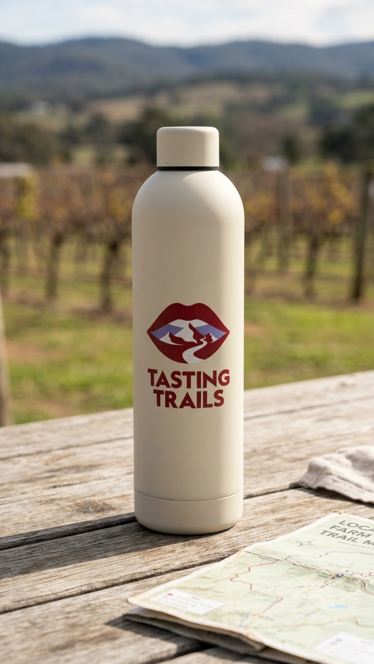 Tasting Trails stainless steel water bottle 'Tasty' 750mls